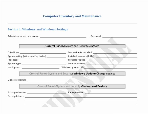 Computer Repair Checklist Template Luxury Puter Inventory Template – 16 Free Word Excel Pdf