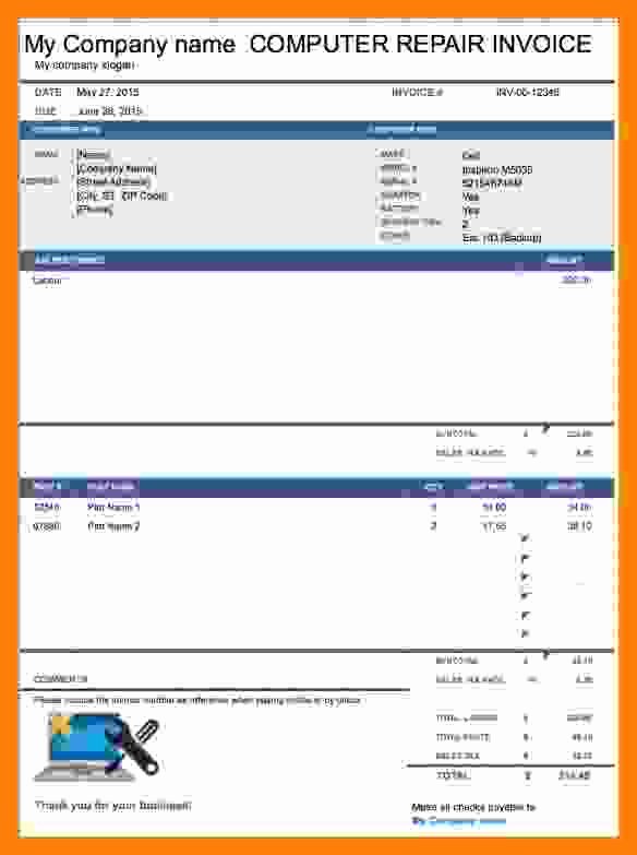 Computer Repair Checklist Template New 5 Puter Repair form Template for Word