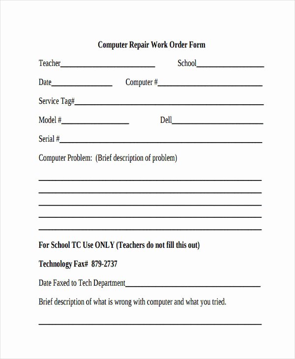 Computer Repair forms Templates Beautiful 28 Work order Templates Ai Psd