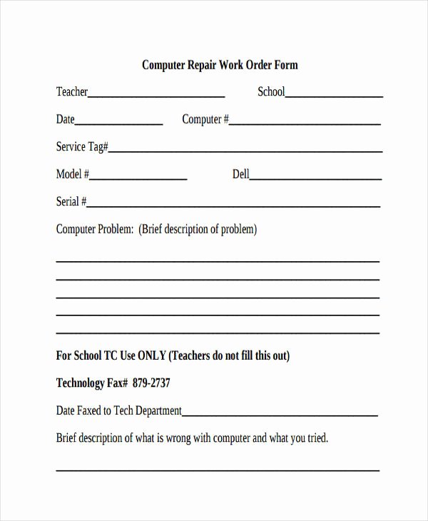 Computer Repair forms Templates Beautiful 28 Work order Templates Ai Psd
