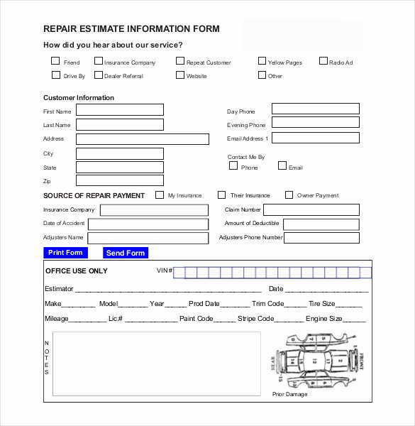 Computer Repair forms Templates Luxury 20 Repair Estimate Templates Word Excel Pdf