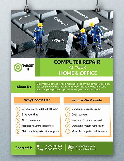 Computer Repair forms Templates Unique Free Puter Repair Flyer Template Psd Titanui