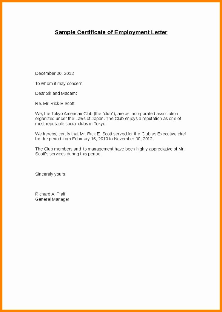 Concerned Letter Sample Beautiful 15 Certify Letter Of Employment