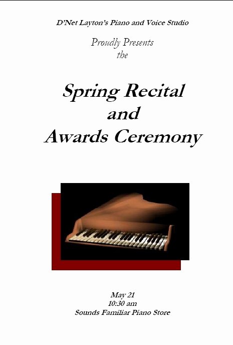 Concert Program Template Free Unique Recital Program Templates