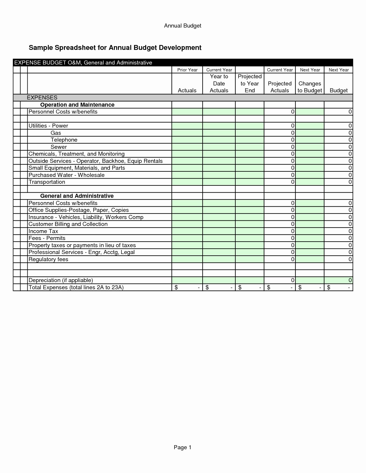 Condo Association Budget Template