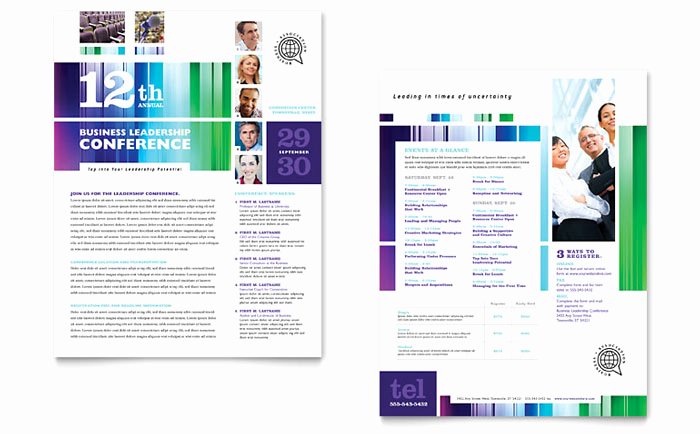 Conference Program Booklet Template Elegant Business Leadership Conference Datasheet Template Design