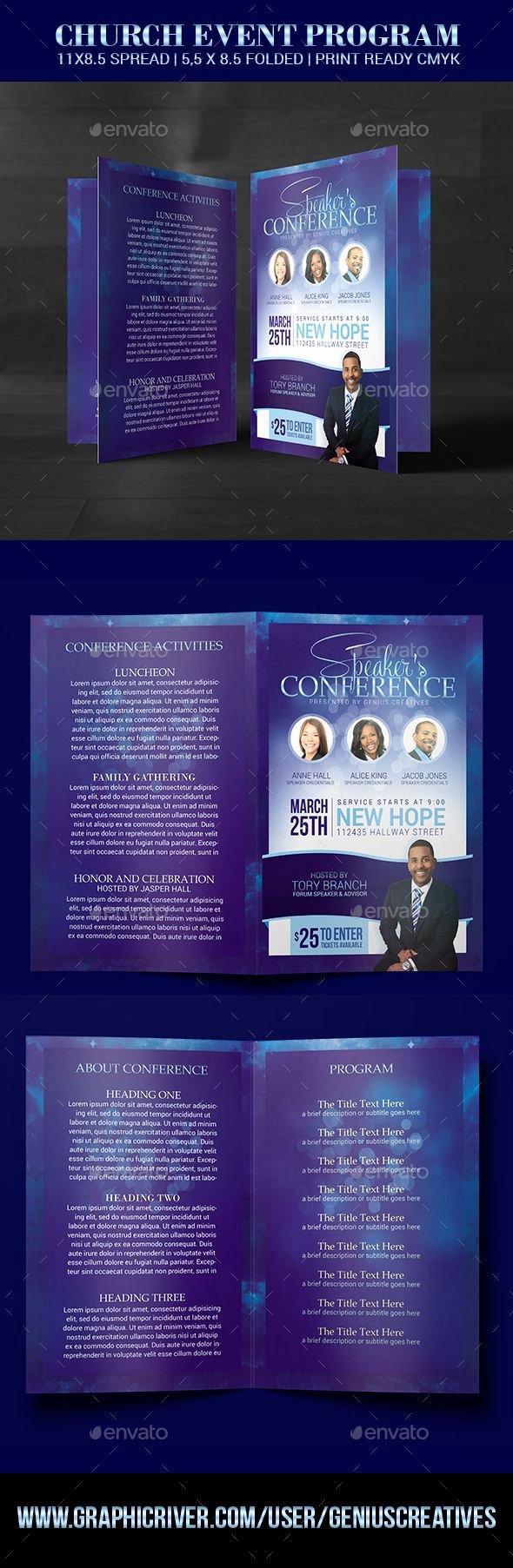 Conference Program Booklet Template Elegant Church Conference Program Template by Geniuscreatives