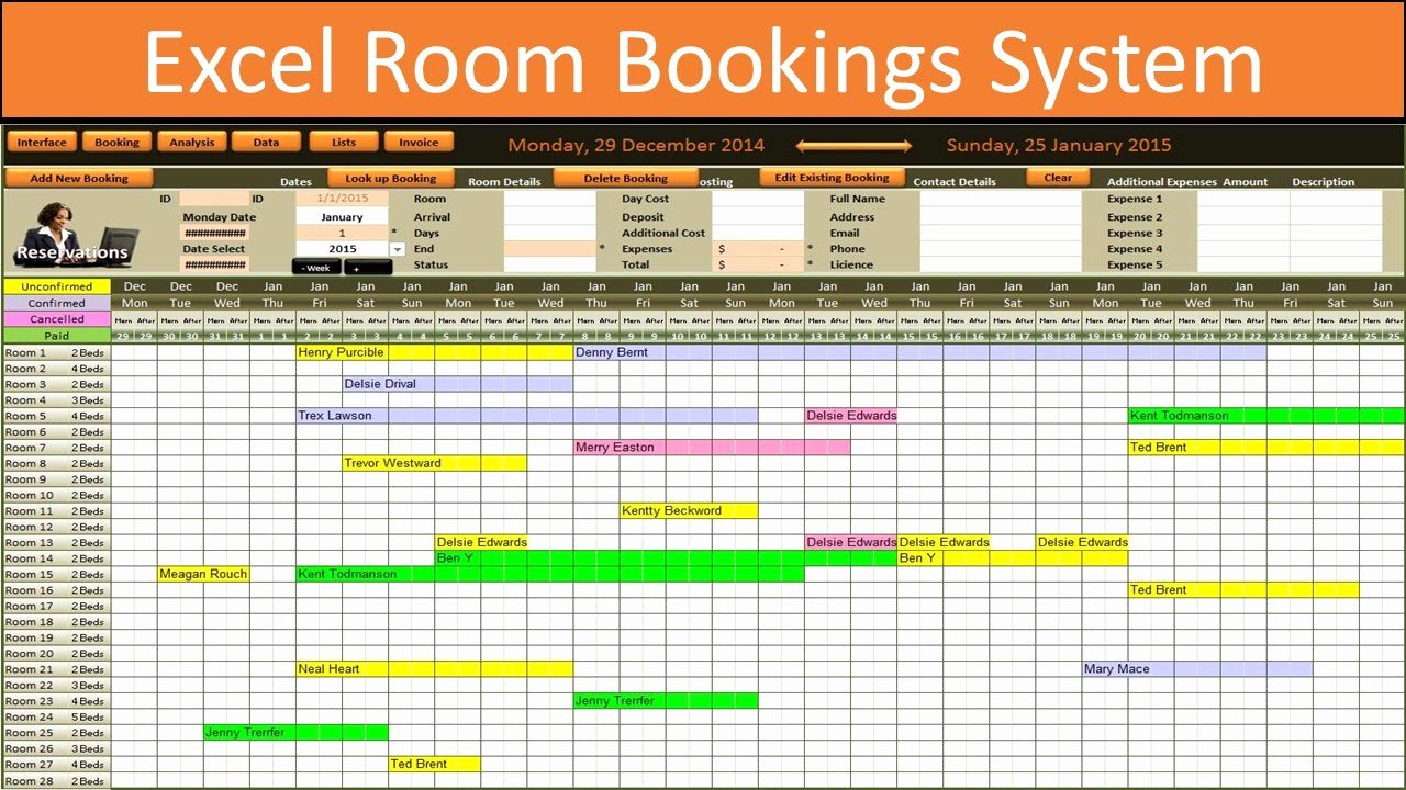 Conference Room Schedule Template Inspirational Excel Room Bookings Calendar