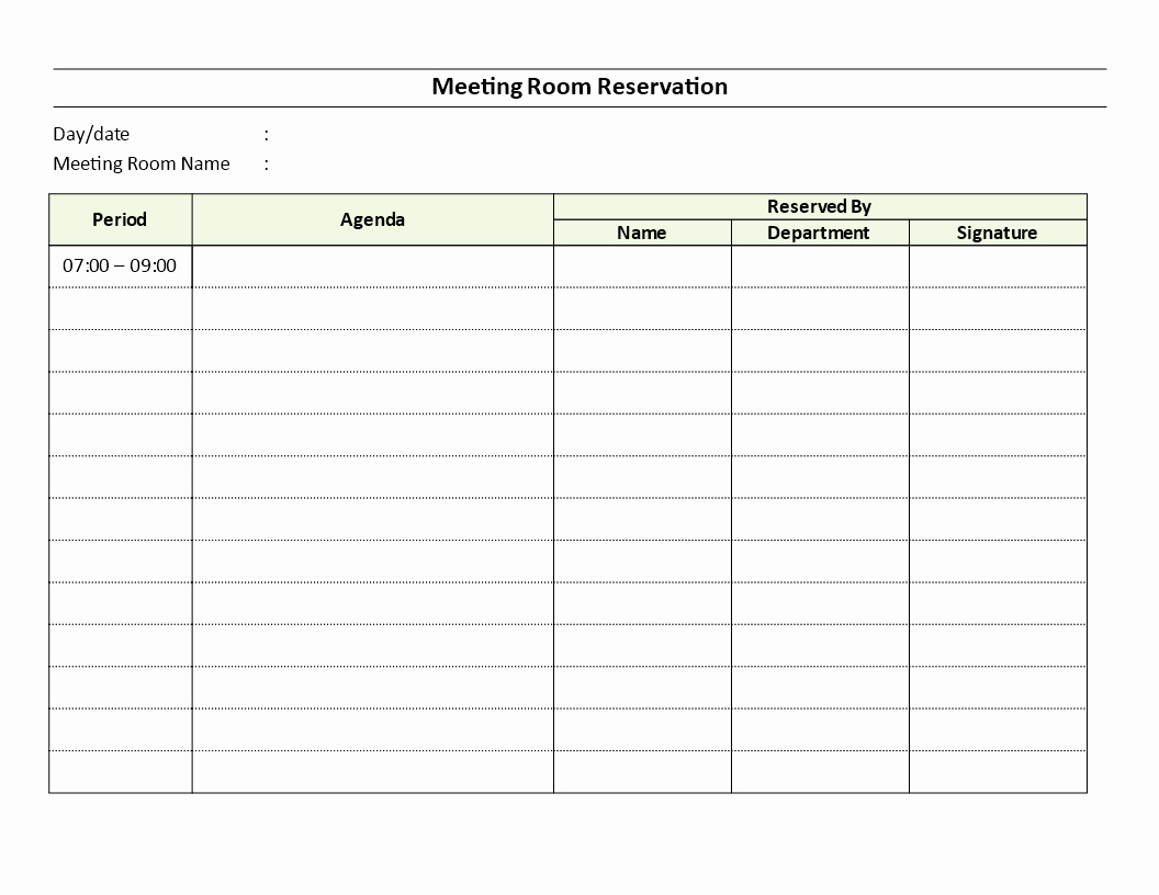 Conference Room Schedule Template New Meeting Room Reservation Sheet Download This Meeting