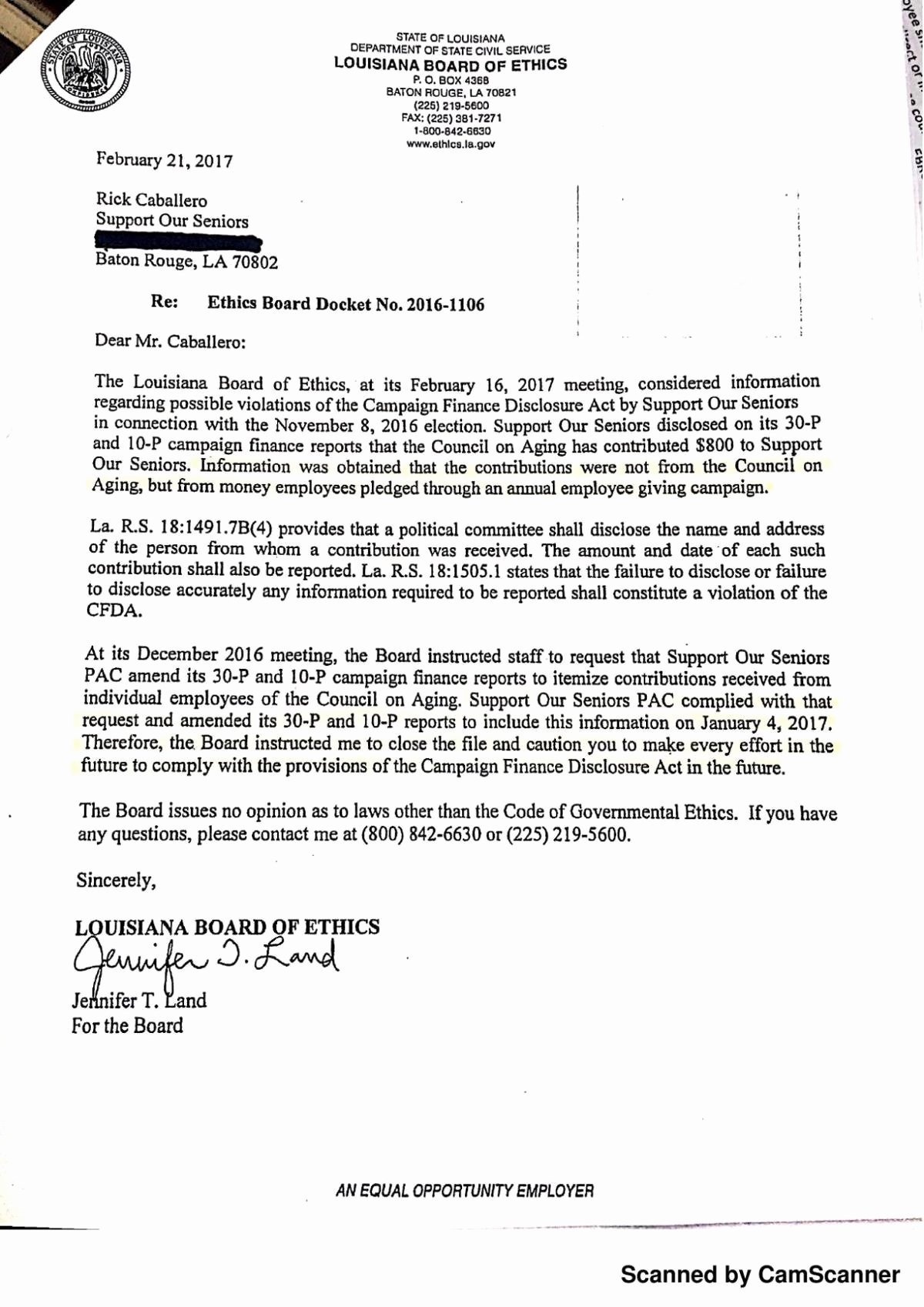 Conflict Of Interest Letter Lovely Council On Aging Board Takes Action to Clean Up Mud D