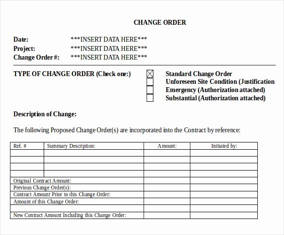 Construction Change order Template Best Of 24 Change order Templates Pdf Doc
