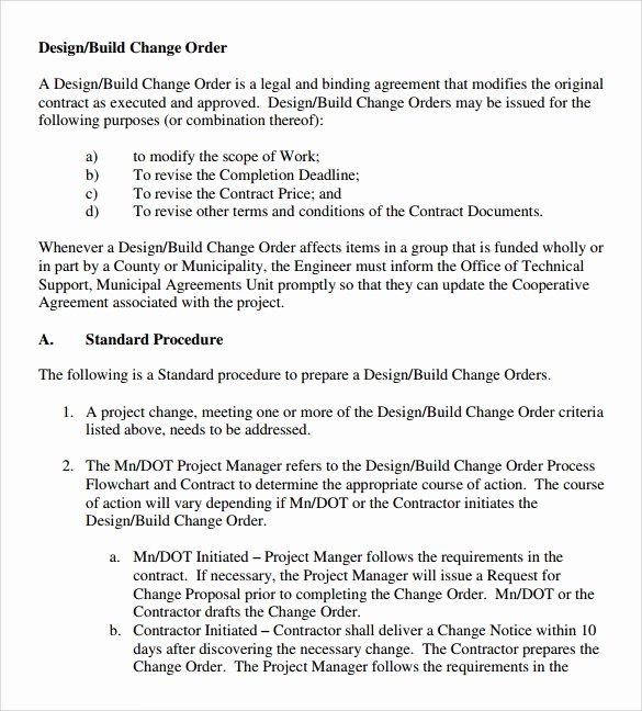 Construction Change order Template Inspirational 11 Change order Samples