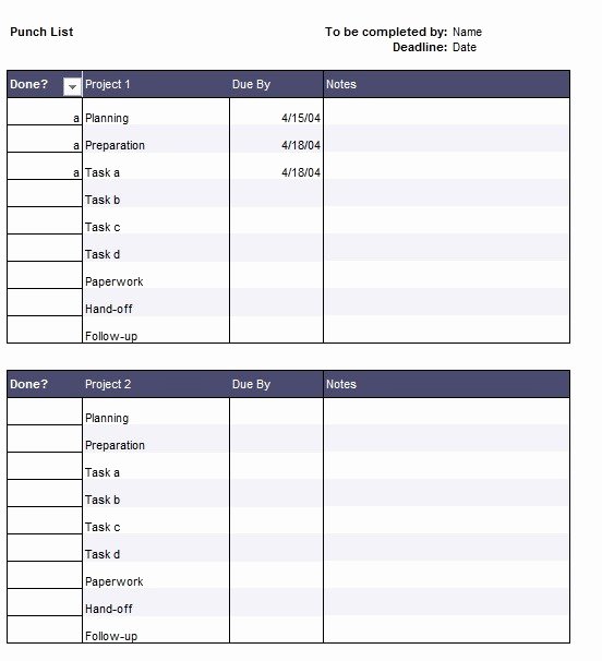 Construction Checklist Template Excel Fresh 7 Free Sample Construction Punch List Templates