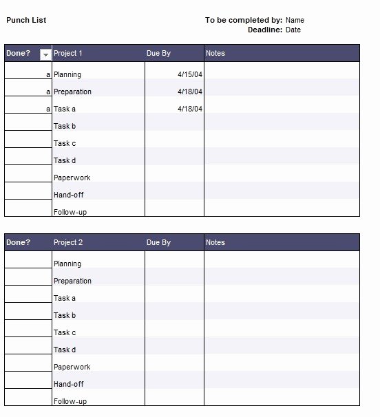 Construction Checklist Template Excel Lovely 7 Free Sample Construction Punch List Templates