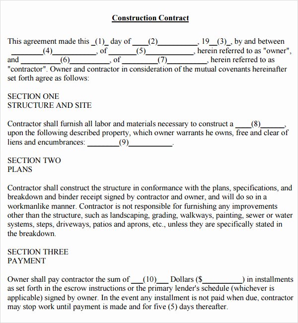 Construction Contract Template Free Download Beautiful Simple Contract Template 7 Free Pdf Doc Download