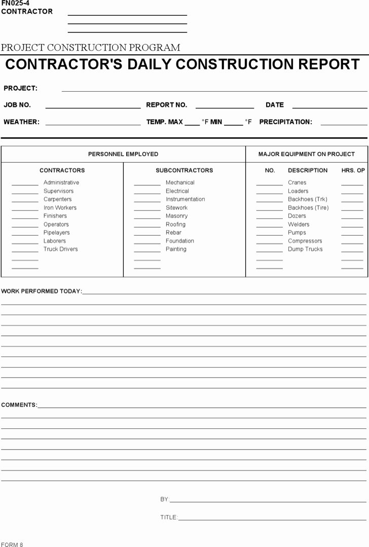 Construction Daily Log Template Beautiful 6 Work Log Template Free Download