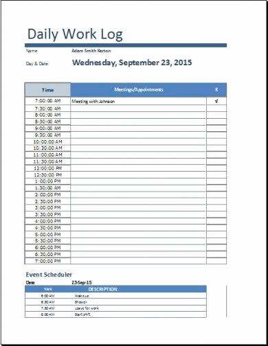 Construction Daily Log Template Best Of 9 Daily Work Log Examples Pdf
