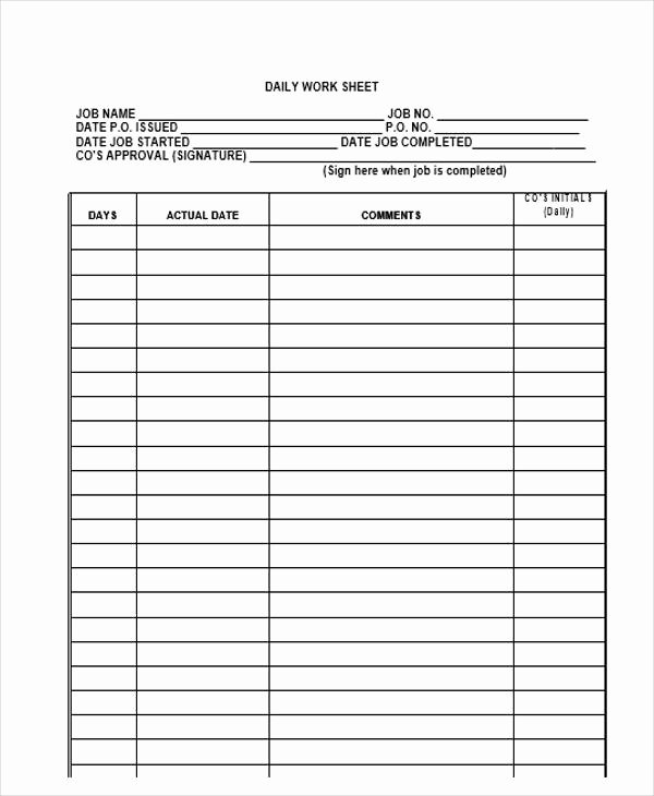 Construction Daily Log Template Unique 27 Daily Log Templates In Word