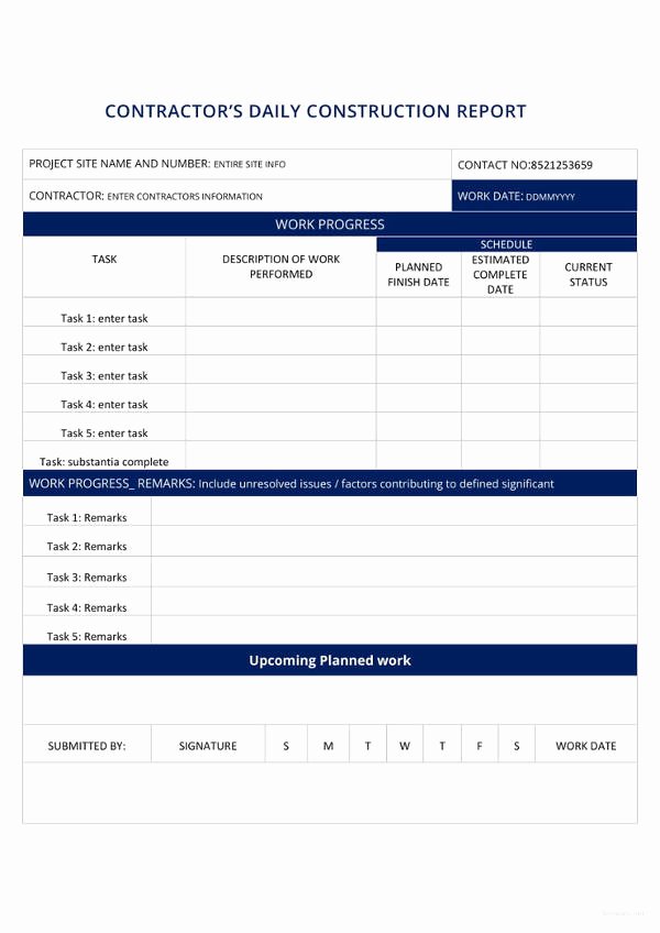 Construction Daily Report Template Awesome 18 Construction Report Templates Pdf Word Docs