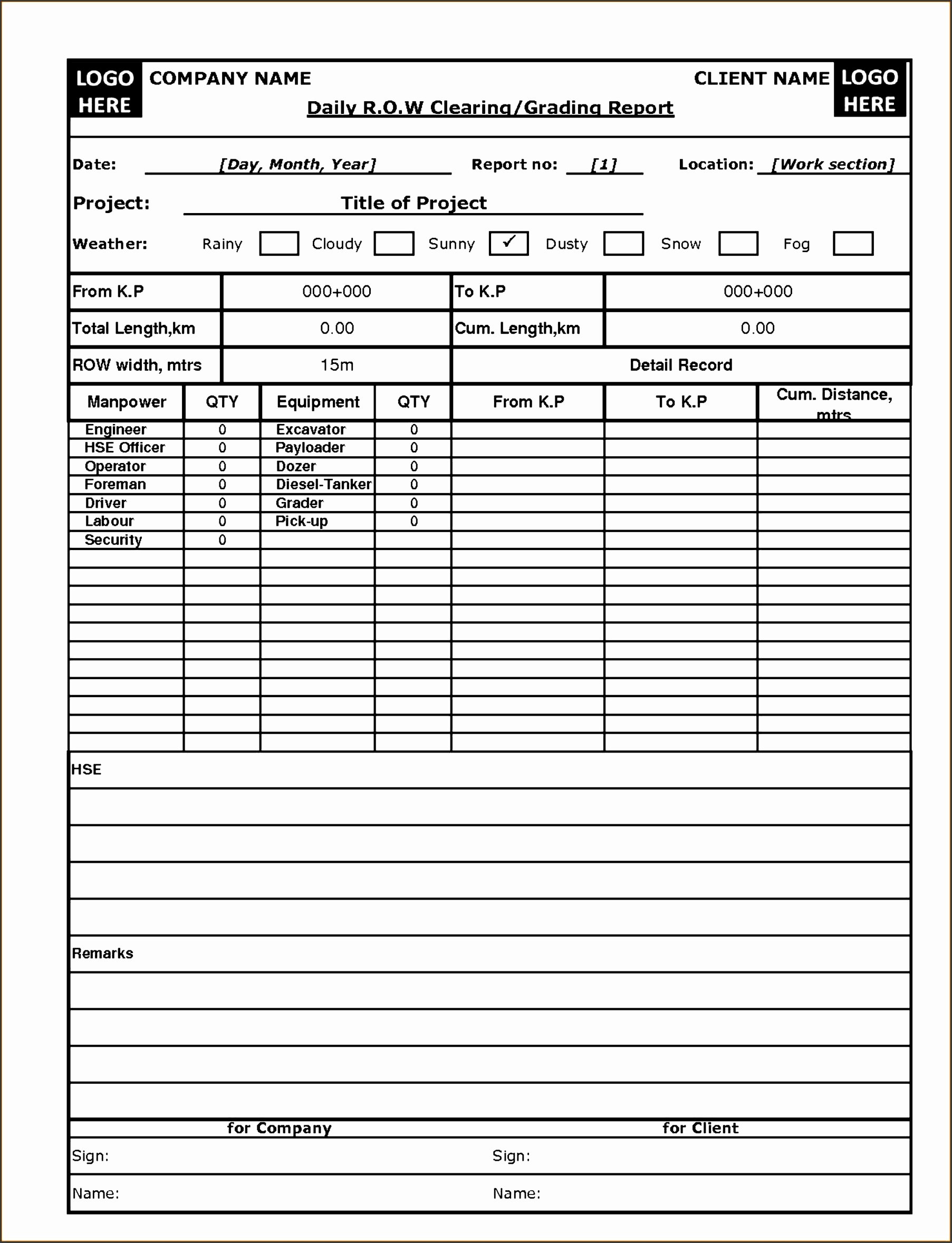 Construction Daily Report Template Elegant 4 Printable Daily Activity Log Template