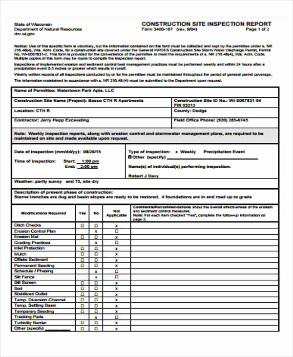 Construction Daily Report Template Excel Best Of 18 Sample Construction Report Templates Word Docs