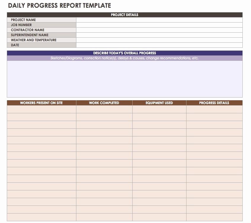 Construction Daily Report Template Excel Fresh Construction Daily Reports Templates or software Smartsheet