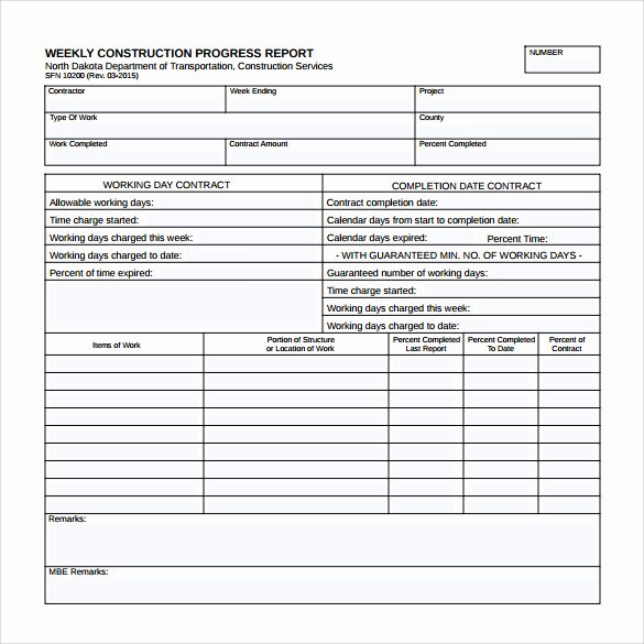 Construction Daily Report Template Excel Inspirational Weekly Report Template 12 Download Free Documents In Pdf