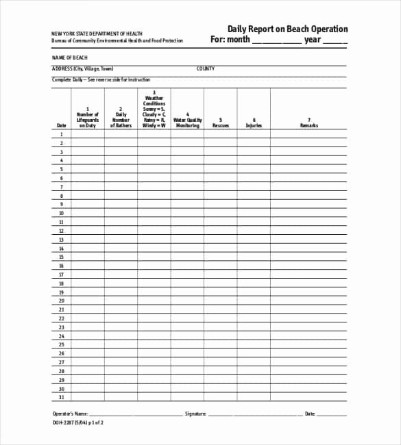 Construction Daily Report Template Excel Unique 64 Daily Report Templates Pdf Docs Excel