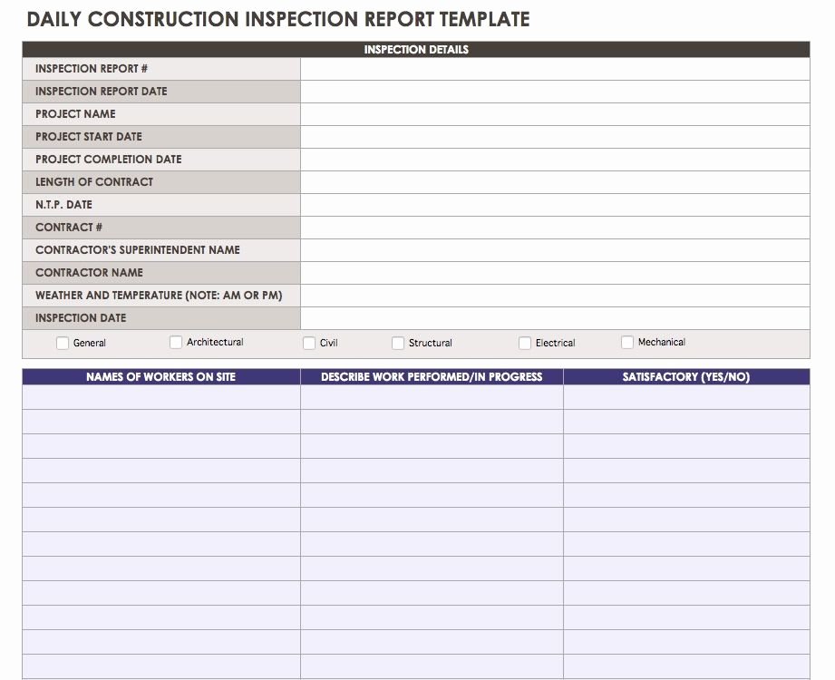 Construction Daily Report Template Excel Unique Construction Daily Reports Templates or software Smartsheet