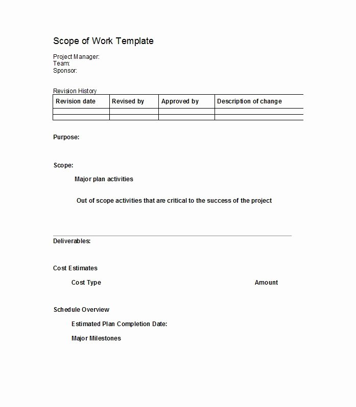 Construction Job Completion Sign Off form Beautiful 30 Ready to Use Scope Of Work Templates &amp; Examples