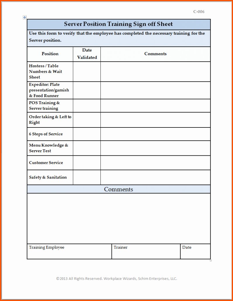 Construction Job Completion Sign Off form New Training Sign F Sheet Templates