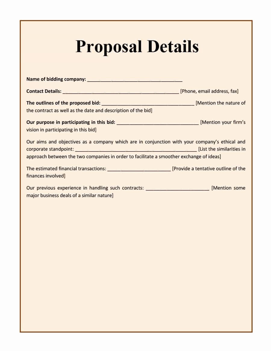 Construction Job Proposal Template Awesome 31 Construction Proposal Template &amp; Construction Bid forms