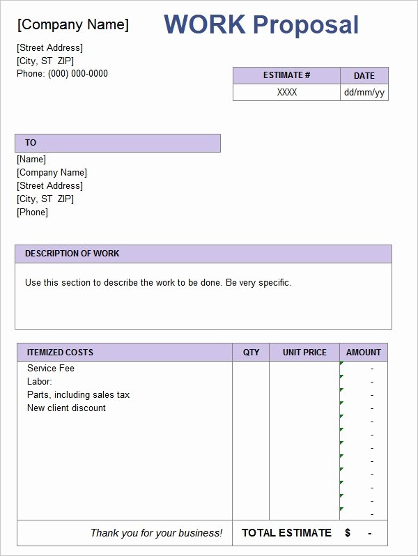 Construction Job Proposal Template Elegant 12 Sample Job Proposal Templates