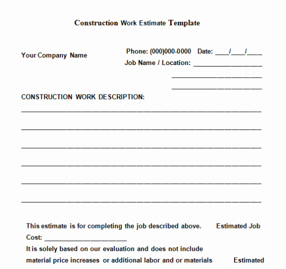 Construction Job Proposal Template Elegant the top 6 Free Construction Estimate Templates Capterra Blog