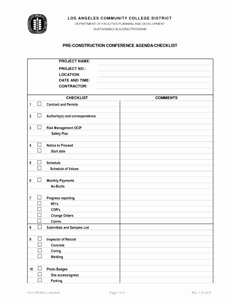 Construction Meeting Minutes Template Fresh 5 Pre Construction Meeting Agenda Template Eiyye
