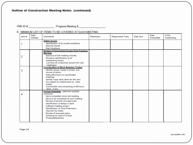 Construction Progress Meeting Agenda Unique Meeting Minutes and Importance Of Meetings On Construction