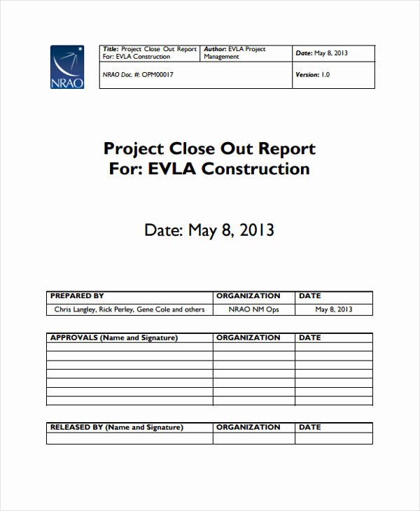 Construction Project Closeout Template Inspirational 26 Project Report formats Word Pdf Docs