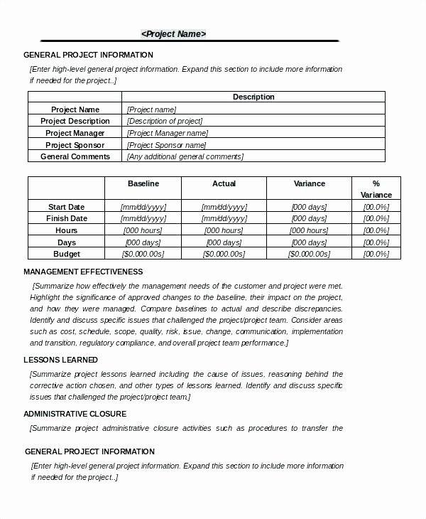 Construction Project Closeout Template Lovely It Project Documentation Template