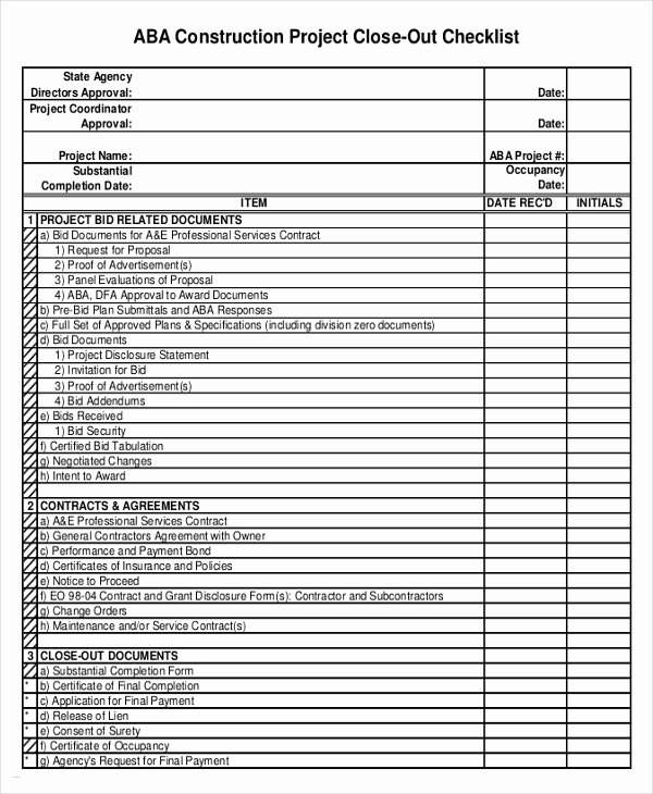 Construction Project Closeout Template Unique Construction Minutes Template – 8 Free Word Pdf