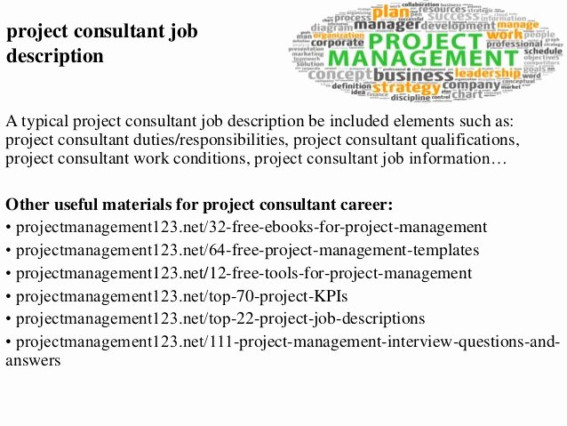 Construction Project Description Lovely Project Consultant Job Description