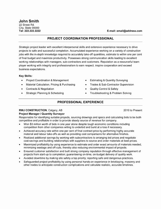 Construction Project Management Templates Awesome 21 Best Best Construction Resume Templates &amp; Samples