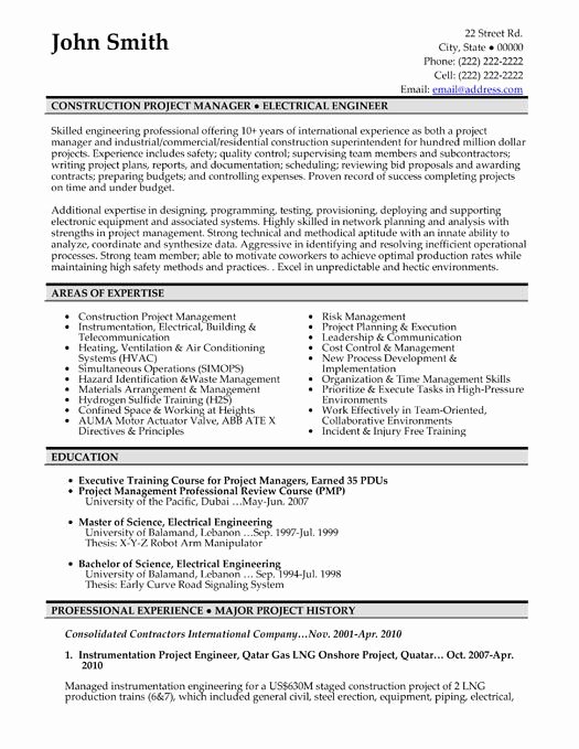 Construction Project Management Templates Beautiful Best 25 Project Manager Resume Ideas On Pinterest