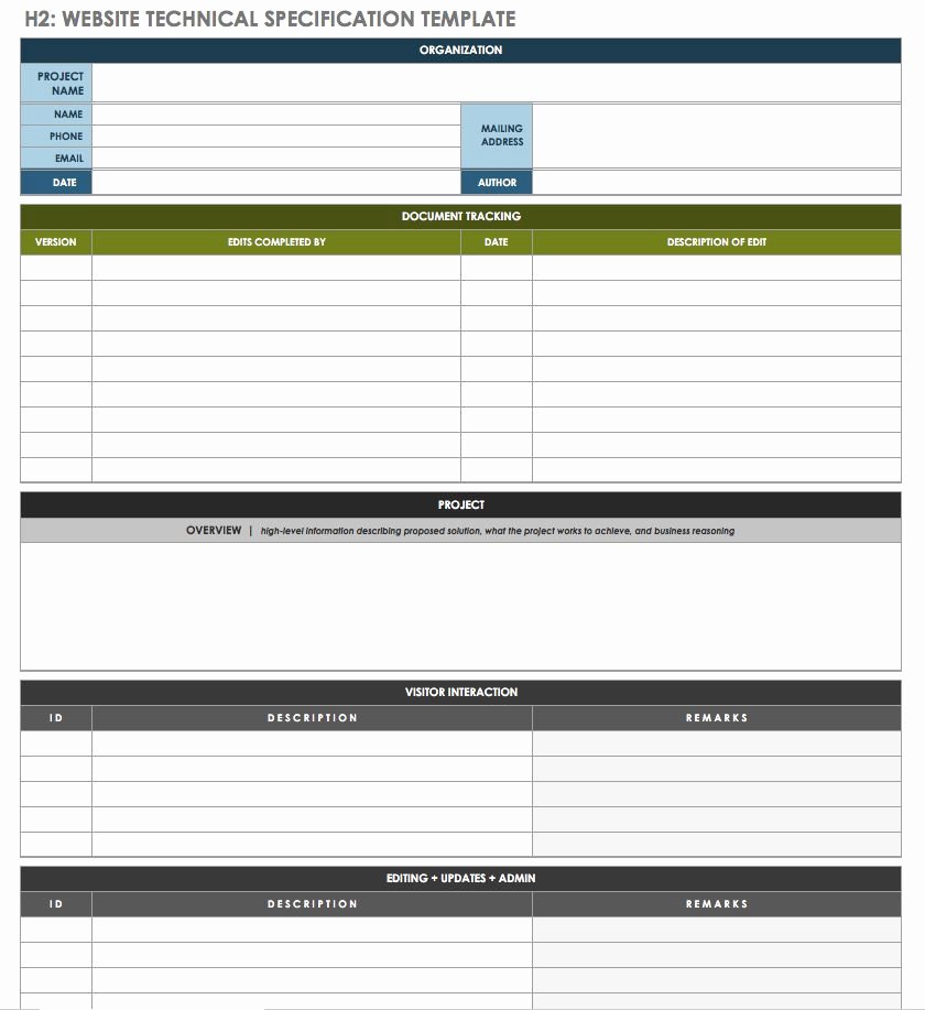 Construction Spec Sheet Template Beautiful Free Technical Specification Templates