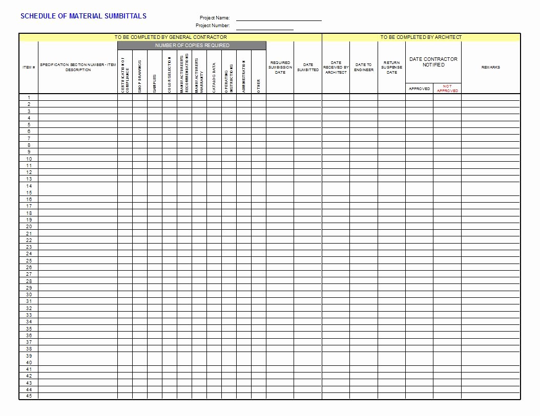 Construction Submittal form Template Inspirational Submittal Log Cms