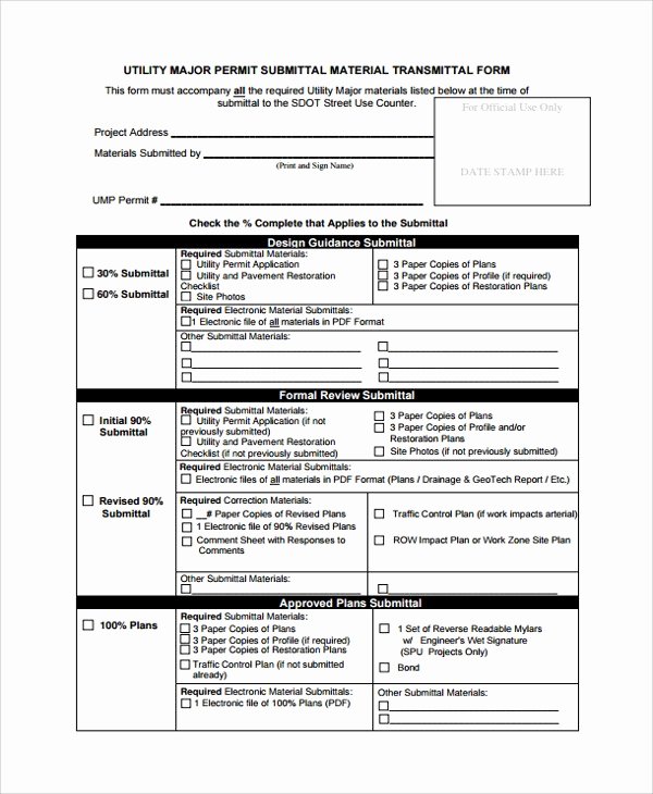 Construction Submittal form Template Inspirational Transmittal form