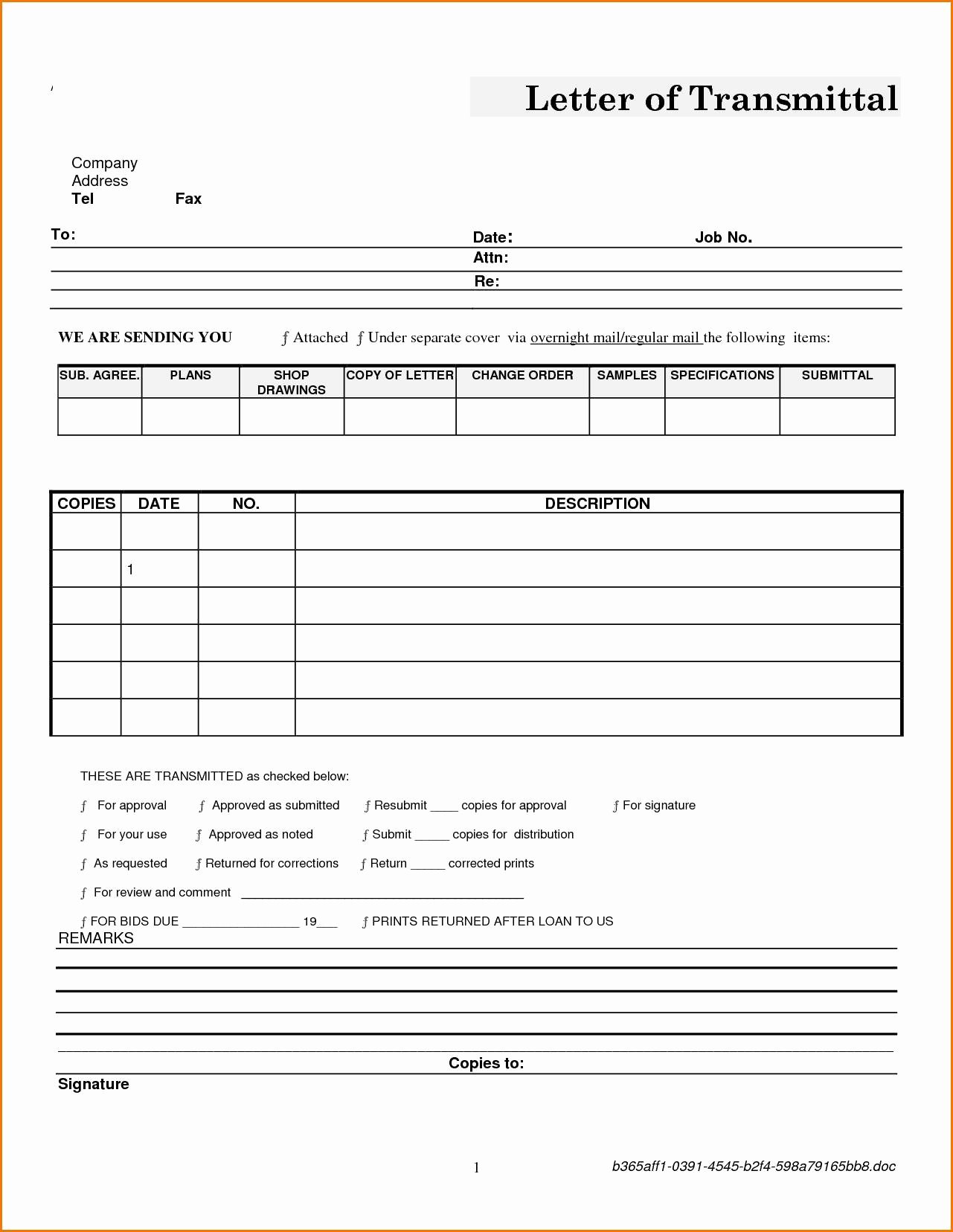 Construction Transmittal form Awesome Letter Transmittal Template Construction Samples