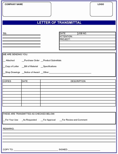 Construction Transmittal form Awesome Transmittal – Standardconstruction Fice Line