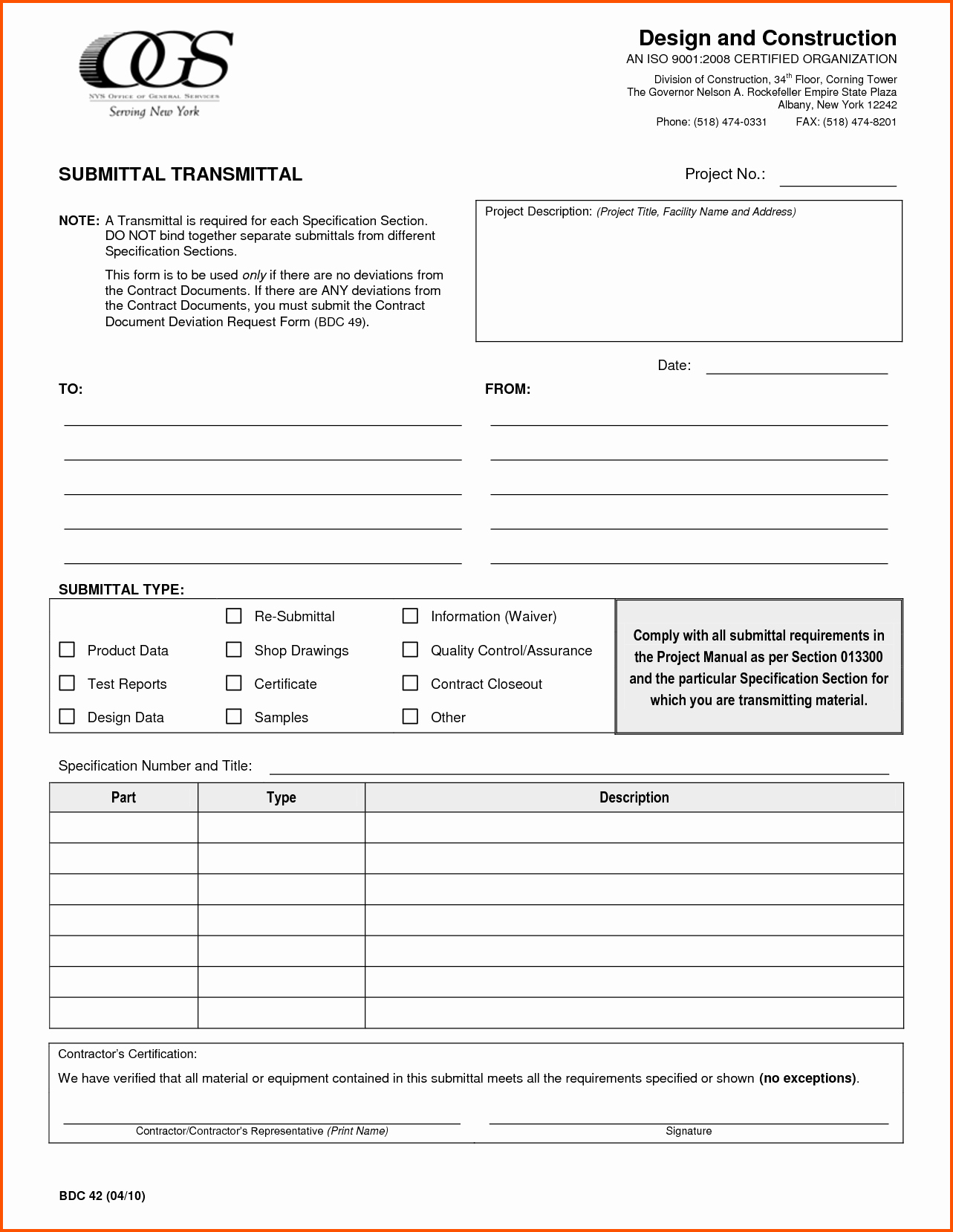 Construction Transmittal form Fresh Index Of Cdn 29 2001 235