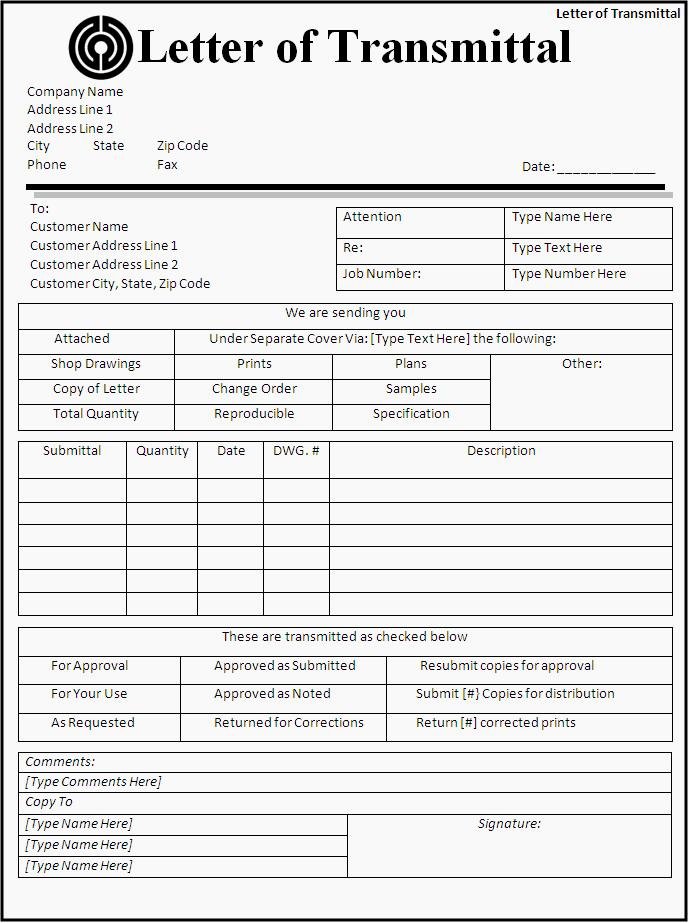 Construction Transmittal form Fresh Letter Template Category Page 34 Efoza