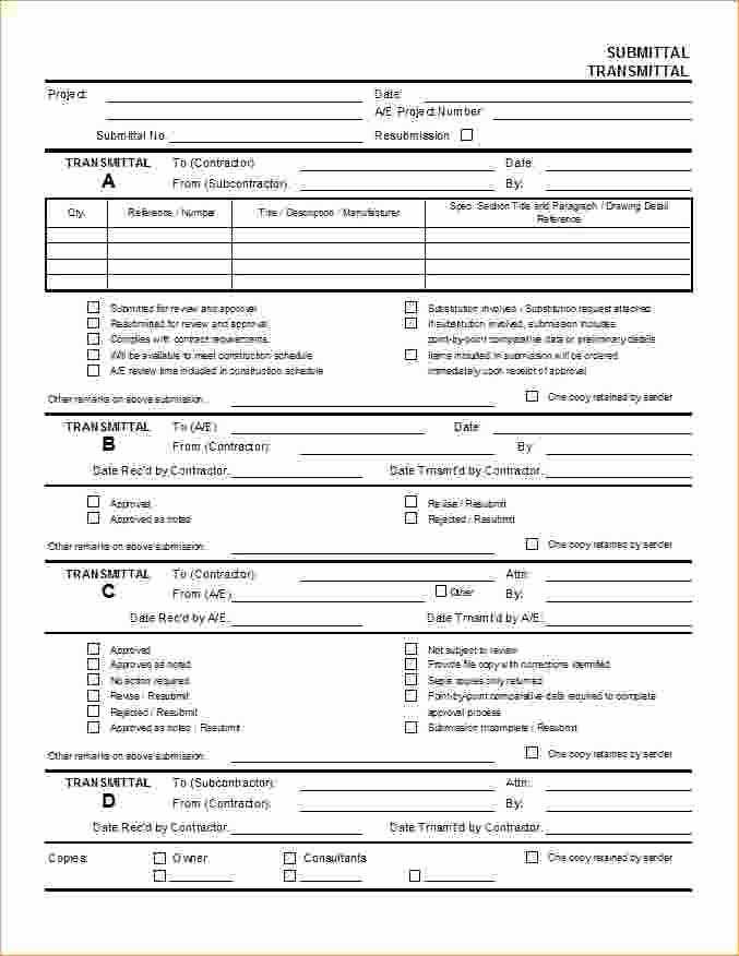 Construction Transmittal form Template Inspirational 23 Of Transmittal Sheet Template